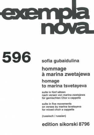 Hommage � Marina Zwetajewa f�r gem Chor a cappella Partitur (russ/kyr)