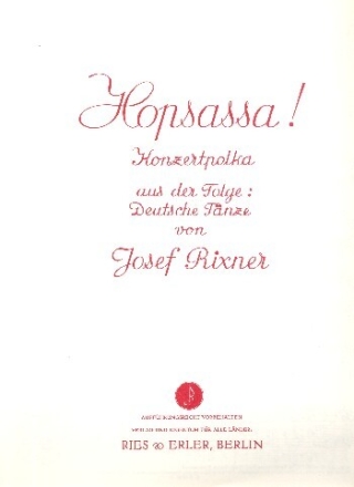 Hopsassa f�r Klavier (Akkordeon)