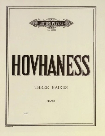 Hovhaness, A. 3 Haikus f. Klavier solo op. 113, Klav., Geheftet 3 Haikus op.113 [2ms]