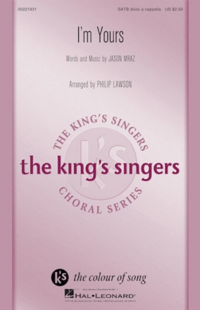 I'm yours for mixed choir a cappella choral score