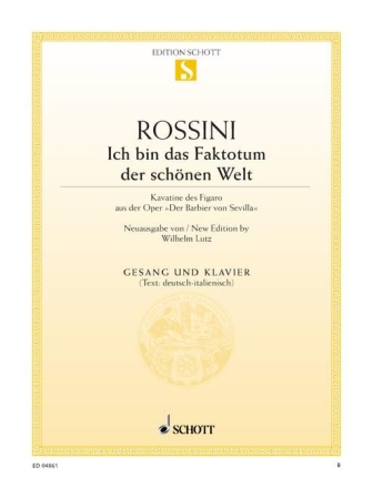 Ich bin das Faktotum der sch�nen Welt f�r Bass (Bariton) und Klavier