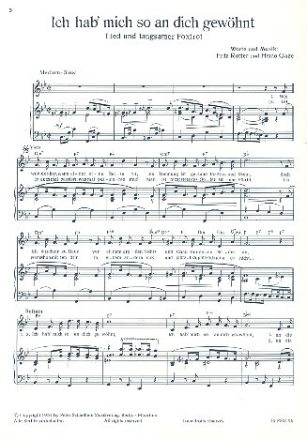 Ich hab mich so an dich gew�hnt und Herzlichen Gl�ckwunsch f�r Gesang und Klavier Einzelausgabe
