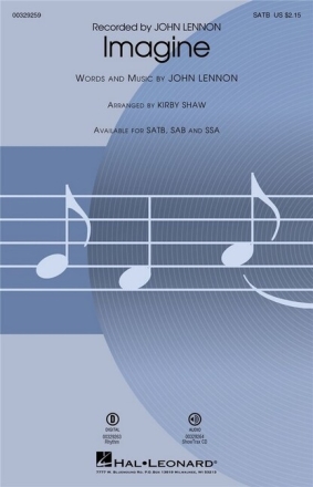 Imagine for mixed choir and piano choral score