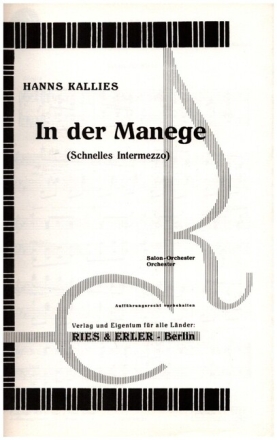 In der Manege f�r Salonorchester Stimmen