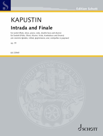 Intrada and Finale op.79 f�r Sextett (Fl�te, Oboe, Klavier, Viola, Kontrabass, Drums) Partitur und Stimmen