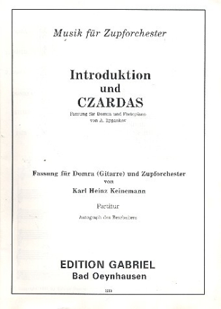 Introduktion und Czardas f�r Domra (Gitarre) und Zupforchester Stimmen