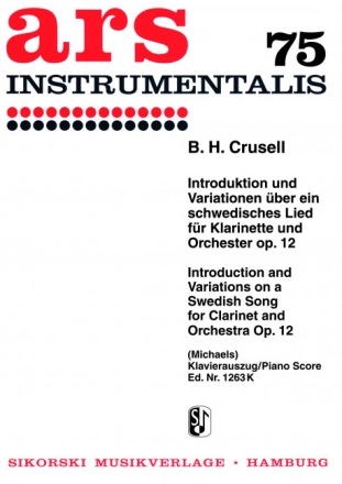 Introduktion und Variationen �ber ein schwedisches Volkslied op.12 f�r Klarinette und Orchester Klavierauszug