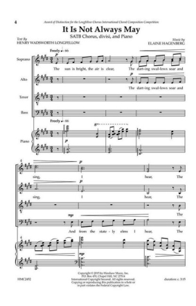 It Is Not Always May for mixed chorus (SSATTB) and piano score