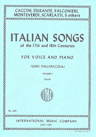 Italian Songs vol.1 for high voice and Piano Songs of the 17th and 18th century