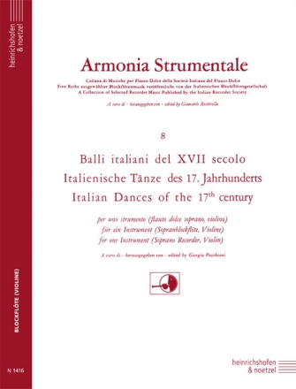 Italienische T�nze des 17. Jahrhunderts f�r Sopranblockfl�te (Violine)