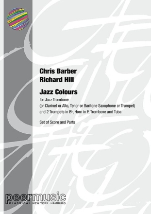 Jazz Colours for jazz trombone and 2 trumpets in Bb, horn in F, trombone and tuba score and parts (inkl. 6 different solo part options)