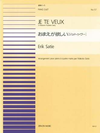 Je te veux f�r Klavier zu 4 H�nden