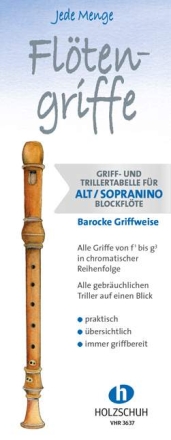 Jede Menge Fl�tengriffe f�r Altblockfl�te (Sopraninoblockfl�te)