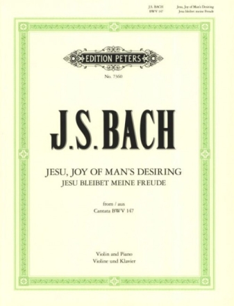 Jesus bleibet meine Freude aus BWV147 f�r Violine und Klavier