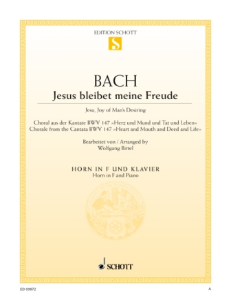 Jesus bleibet meine Freude BWV147 f�r Horn in F und Klavier