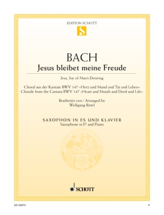 Jesus bleibet meine Freude BWV147 f�r Saxophon in Es und Klavier