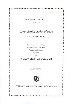 Jesus bleibet meine Freude f�r M�nnerchor  und Orgel (Instrumente und Orgel)