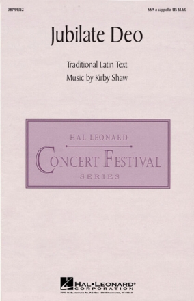 Jubilate Deo  for female chorus a cappella choral score (la)