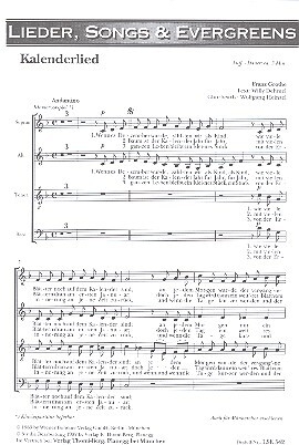 Kalenderlied f�r gem Chor und Klavier Chorpartitur