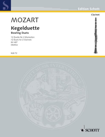 Kegelduette KV 487 f�r 2 Klarinetten oder andere Melodieinstrumente Spielpartitur
