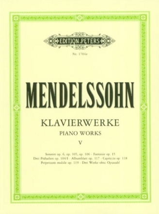 Klavierwerke Band 5 f�r Klavier