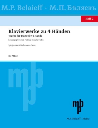 Klavierwerke zu 4 H�nden Band 2 +CD f�r Klavier vierh�ndig Spielpartitur
