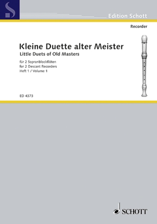Kleine Duette alter Meister Band 1 f�r 2 Blockfl�ten SS/SA