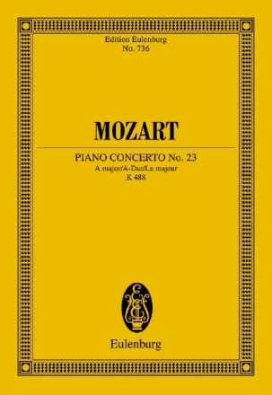 Konzert A-Dur KV488 f�r Klavier und Orchester Studienpartitur