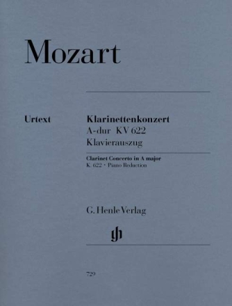 Konzert A-Dur KV622 f�r Klarinette und Orchester f�r Klarinette und Klavier