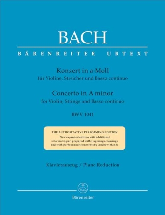 Konzert a-Moll BWV1041 f�r Violine, Streicher und Bc f�r Violine und Klavier