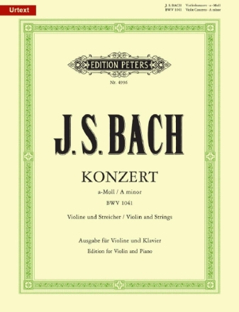Konzert a-Moll BWV1041 f�r Violine und Streichorchester f�r Violine und Klavier
