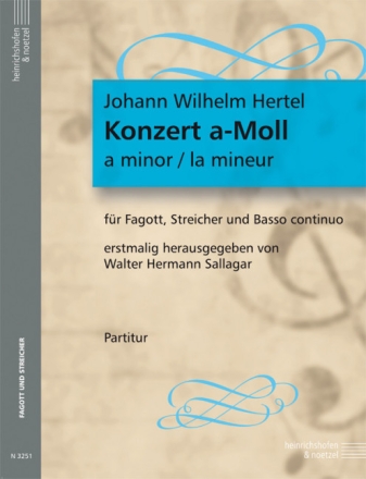 Konzert a-Moll f�r Fagott, Streicher und Bc Partitur (=Cembalo)