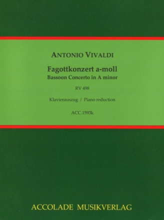 Konzert a-moll Nr.2 RV498 f�r Fagott, Streichorchester und Cembalo f�r Fagott und Klavier
