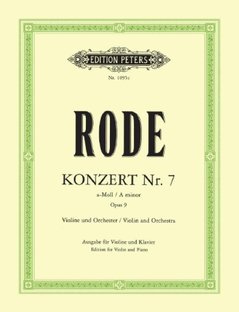 Konzert a-Moll Nr.7 f�r Violine und Orchester f�r Violine und Klavier