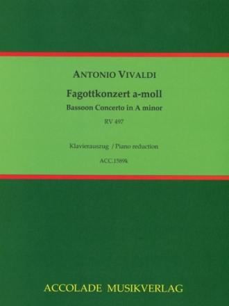 Konzert a-moll Nr.7 RV497 f�r Fagott, Streichorchester und Cembalo f�r Fagott und Klavier