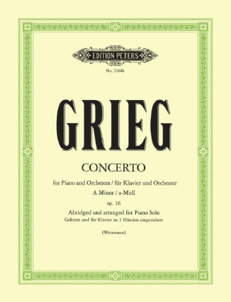 Konzert a-Moll op.16 f�r Klavier und Orchester f�r Klavier solo