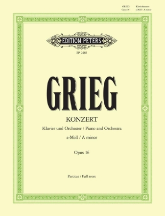 Konzert a-Moll op.16 f�r Klavier und Orchester Partitur