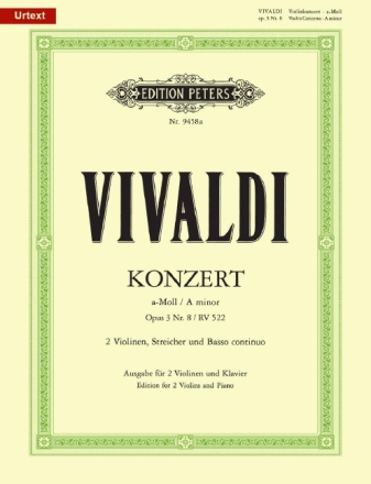 Konzert a-Moll op.3,8 RV522 f�r 2 Violinen, Streicher und Bc f�r 2 Violinen und Klavier