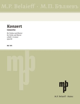 Konzert a-Moll op.82 f�r Violine und Orchester f�r Violine und Klavier