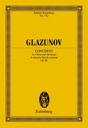 Konzert a-Moll op.82 f�r Violine und Orchester Studienpartitur