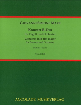 Konzert B-Dur f�r Fagott und Orchester Partitur