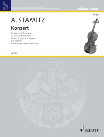 Konzert B-Dur f�r Viola und Orchester f�r Viola und Klavier