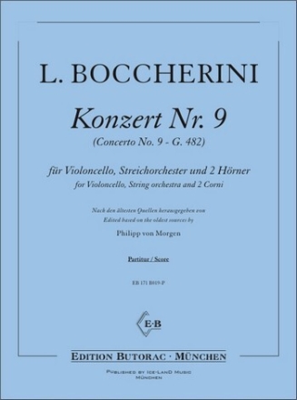 Konzert B-Dur Nr.9 G482 f�r Violoncello, Streichorchester und 2 H�rner Partitur