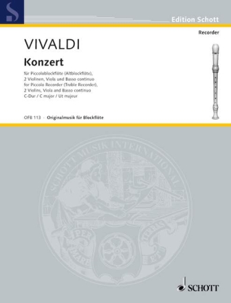Konzert C-Dur f�r Piccolofl�te und Orchester f�r Piccolofl�te und Klavier