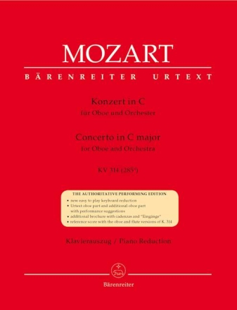 Konzert C-Dur KV314 f�r Oboe und Orchester f�r Oboe und Klavier