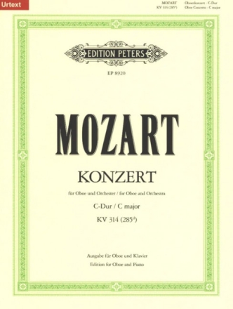 Konzert C-Dur KV314 f�r Oboe und Orchester f�r Oboe und Klavier
