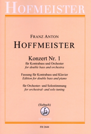Konzert C-Dur Nr.1 f�r Kontraba� und Orchester f�r Kontraba� und Klavier