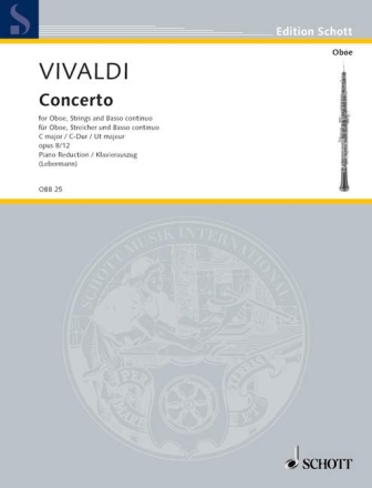 Konzert C-Dur op.8,12 RV449 f�r Oboe und Orchester f�r Oboe und Klavier