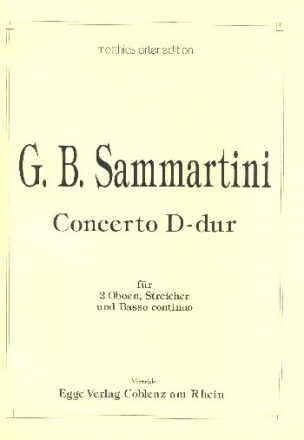 Konzert D-Dur f�r 2 Oboen, Streicher und Bc Partitur und Stimmen