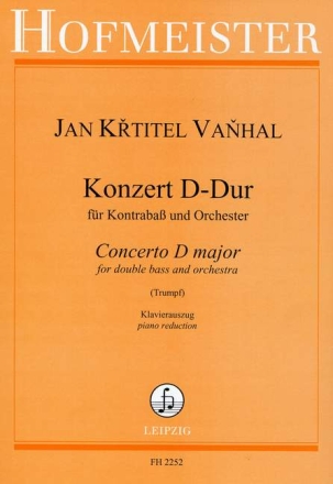 Konzert D-Dur f�r Kontrabass und Orchester f�r Kontrabass und Klavier